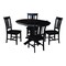 International Concepts 36 in. Solid Wood Round Extension Dining Table with 4 Chairs in Black K46-36RXT-23B-C10-4 - alternate 5